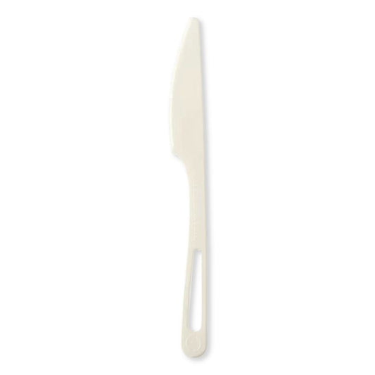 TPLA Cutlery, Medium Heavyweight, Knife, Plastic, Light Beige, 24/Pack