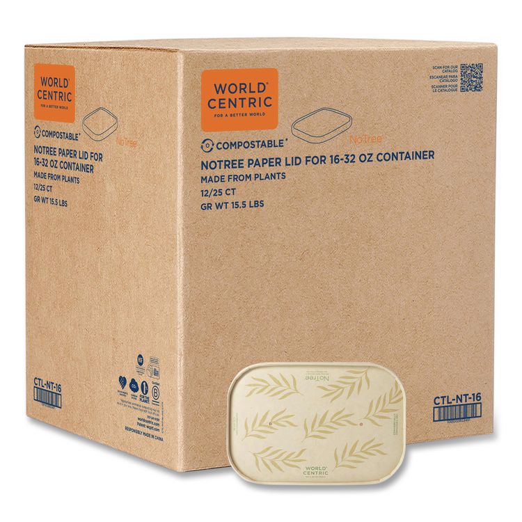 Paper Lids for Containers, 4.7 x 6.8 x 0.8, Natural, Paper, 300/Carton
