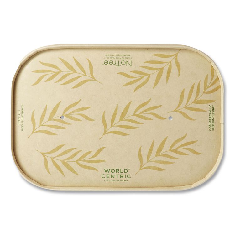 Paper Lids for Containers, 4.7 x 6.8 x 0.8, Natural, Paper, 300/Carton