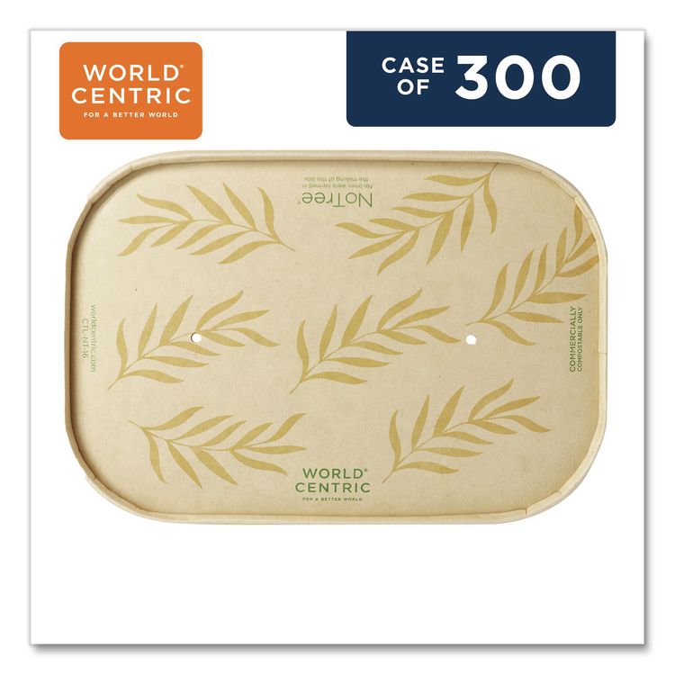 Paper Lids for Containers, 4.7 x 6.8 x 0.8, Natural, Paper, 300/Carton