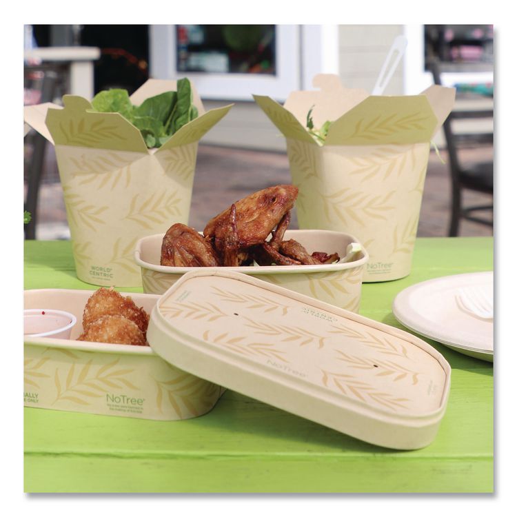 Paper Lids for Containers, 4.7 x 6.8 x 0.8, Natural, Paper, 300/Carton