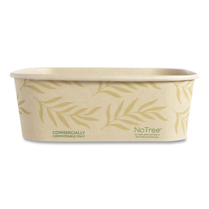 No Tree Rectangular Containers, 24 oz, 4.7 x 6.8 x 2.3, Natural, Sugarcane, 300/Carton
