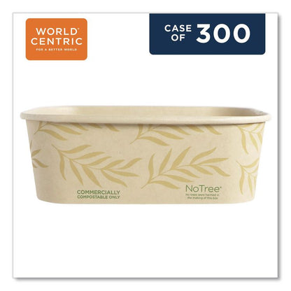 No Tree Rectangular Containers, 24 oz, 4.7 x 6.8 x 2.3, Natural, Sugarcane, 300/Carton