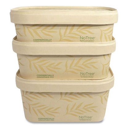 No Tree Rectangular Containers, 24 oz, 4.7 x 6.8 x 2.3, Natural, Sugarcane, 300/Carton