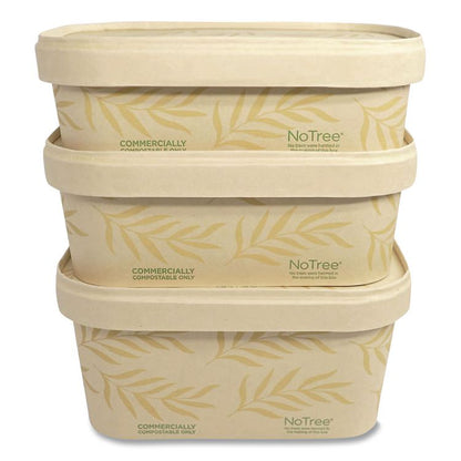 No Tree Rectangular Containers, 32 oz, 4.7 x 6.8 x 3, Natural, Sugarcane, 300/Carton