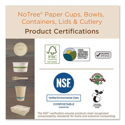 No Tree Folded Takeout Containers, 46 oz, 5.5 x 6.9 x 2.5, Natural, Sugarcane, 300/Carton
