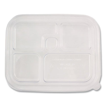 PLA Lids for Fiber Bento Box Containers, 12.1 x 9.8 x 0.8, Clear, Plastic, 300/Carton