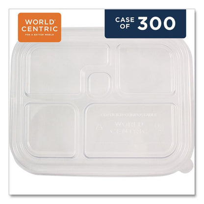 PLA Lids for Fiber Bento Box Containers, 12.1 x 9.8 x 0.8, Clear, Plastic, 300/Carton