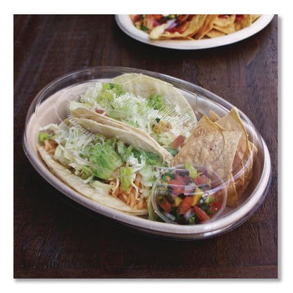PLA Lids for Fiber Burrito Bowls, 8" Diameter, Clear, Plastic, 400/Carton