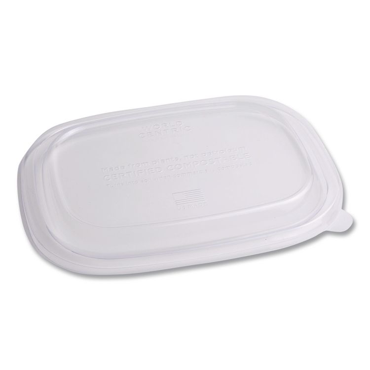 PLA Lids for Fiber Containers, 8.8 x 6.9 x 0.8, Clear, Plastic, 400/Carton