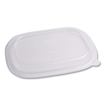 PLA Lids for Fiber Containers, 8.8 x 6.9 x 0.8, Clear, Plastic, 400/Carton
