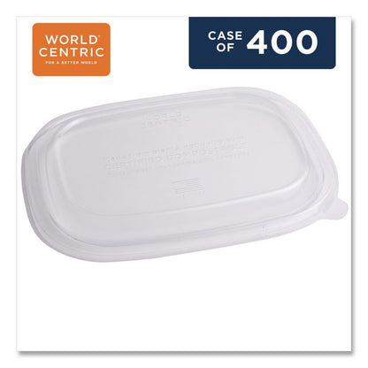 PLA Lids for Fiber Containers, 8.8 x 6.9 x 0.8, Clear, Plastic, 400/Carton