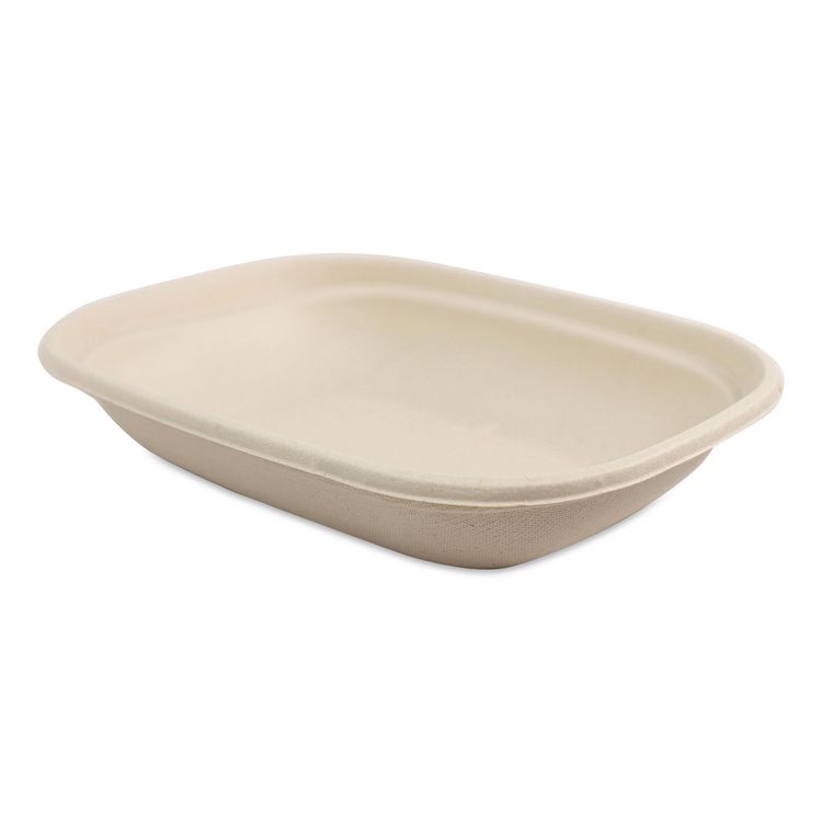 Laminated Fiber Containers, 20 oz, 6.7 x 8.7 x 1.7, Natural, Sugarcane Fiber, 400/Carton
