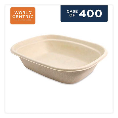 Laminated Fiber Containers, 30 oz, 6.7 x 8.7 x 2.1, Natural, Sugarcane Fiber, 400/Carton