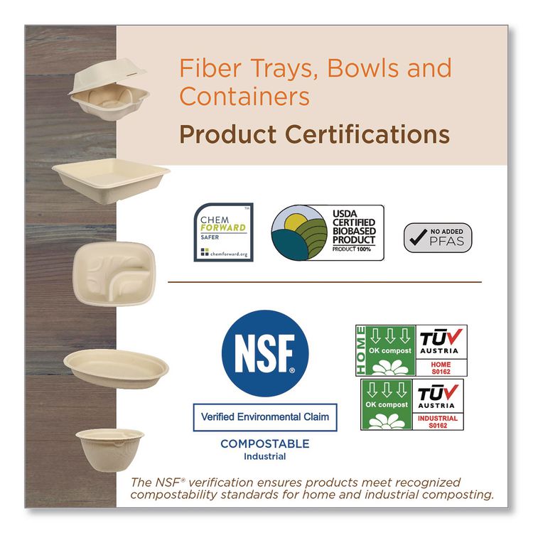Laminated Fiber Containers, 30 oz, 6.7 x 8.7 x 2.1, Natural, Sugarcane Fiber, 400/Carton