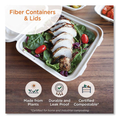 Laminated Fiber Containers, 30 oz, 6.7 x 8.7 x 2.1, Natural, Sugarcane Fiber, 400/Carton
