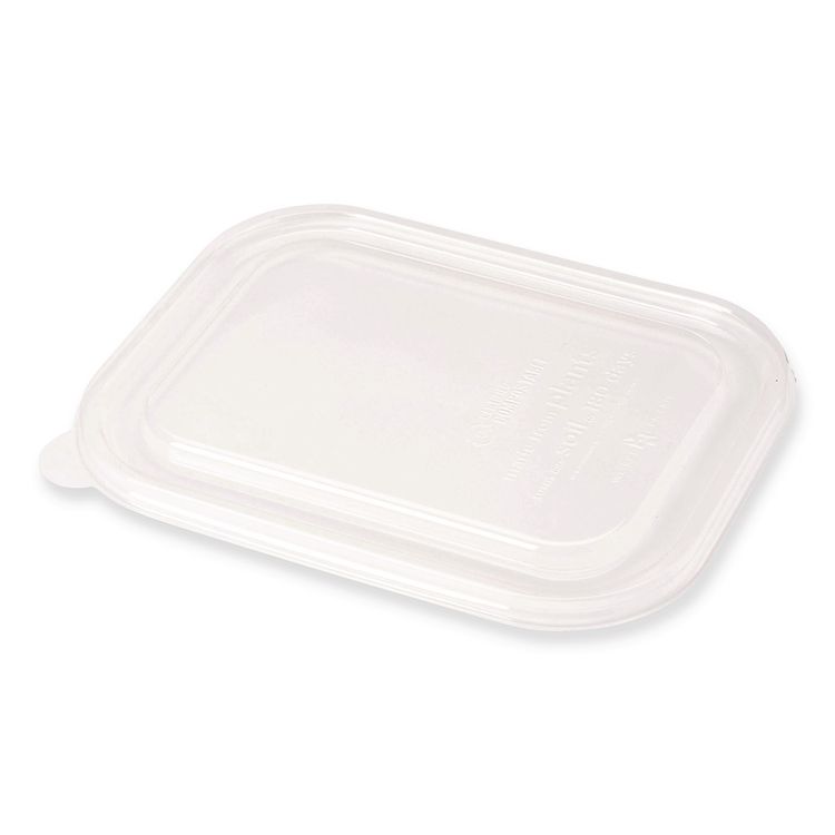 PLA Lids for Fiber Containers, 6.3 x 8.2 x 0.5, Clear, Plastic, 400/Carton