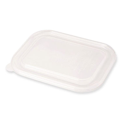 PLA Lids for Fiber Containers, 6.3 x 8.2 x 0.5, Clear, Plastic, 400/Carton