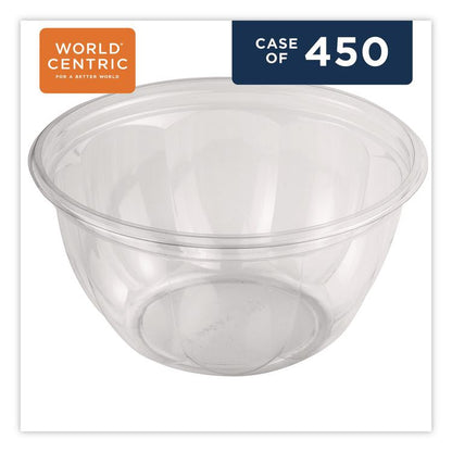 PLA Salad Bowls, 16 oz, 5.4" dia x 2.7"h, Clear, Plastic, 450/Carton