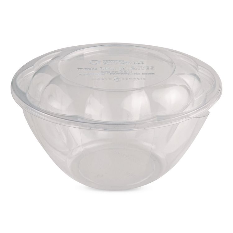 PLA Salad Bowl Lids, 5.4" dia x 0.8"h, Clear, Plastic, 450/Carton