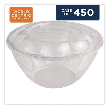 PLA Salad Bowl Lids, 5.4" dia x 0.8"h, Clear, Plastic, 450/Carton