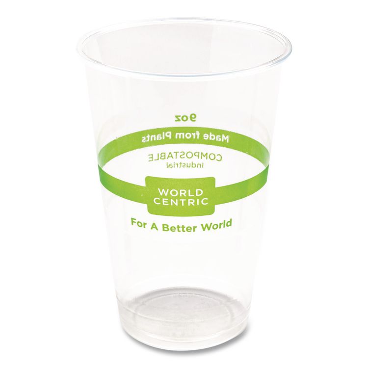 PLA Clear Cold Cups, 9 oz, Plastic, Clear, 2,000/Carton