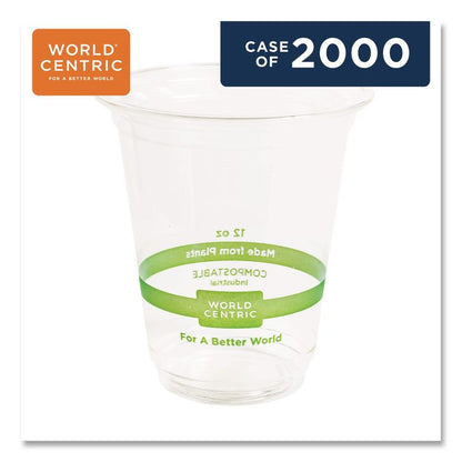 PLA Clear Cold Cups, 12 oz, Plastic, Clear, 1,000/Carton