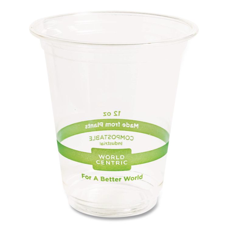 PLA Clear Cold Cups, 12 oz, Plastic, Clear, 1,000/Carton
