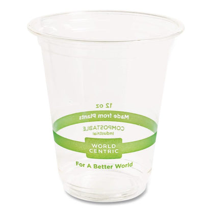 PLA Clear Cold Cups, 12 oz, Plastic, Clear, 1,000/Carton
