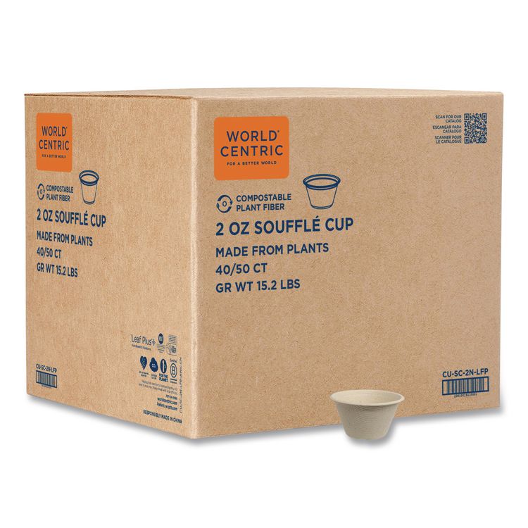 Fiber Portion/Souffle Cups, 2 oz, 2,000/Carton