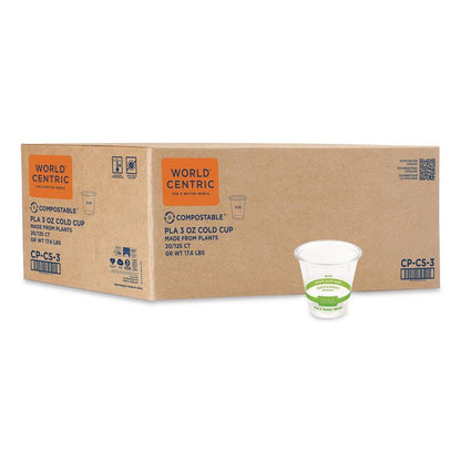 PLA Clear Portion Cups, 3 oz, Plastic, Clear, 2,500/Carton