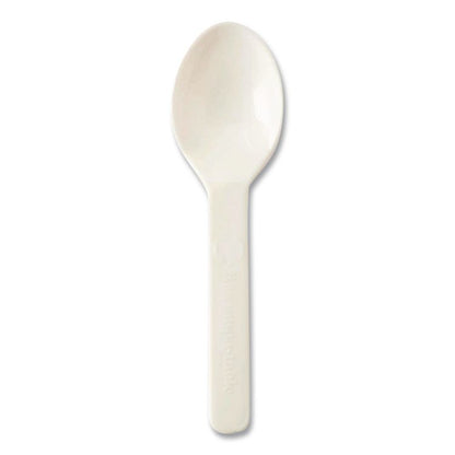 PLA Compostable Cutlery, Tasting Spoon, Plastic, 3", Light Beige, 3,000/Carton