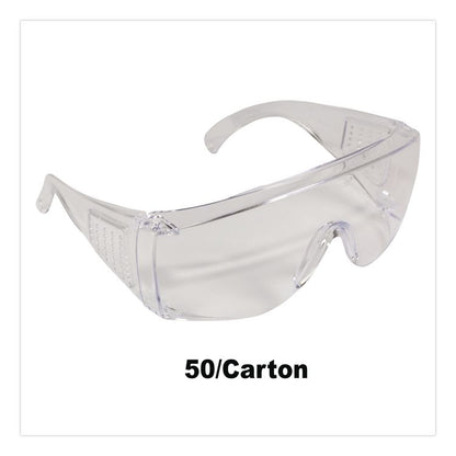 Unispec II Safety Glasses, Frameless OTG, Clear Single Lens, 50/Carton