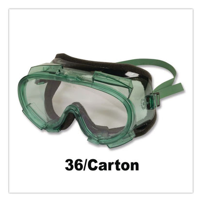 V8 Monogoggle 211 Goggle, OTG, Clear Anti-Fog Lens, Green Frame, 36/Carton
