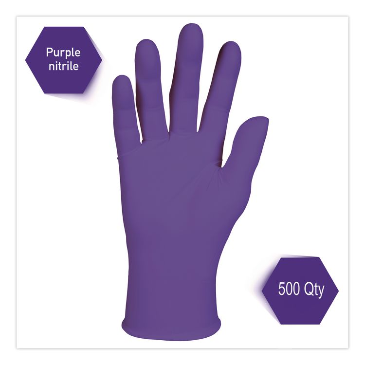 PURPLE NITRILE Exam Gloves, Powder-Free, Large, 6 mil Thick, 12" Long, Purple, 500/Carton