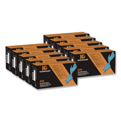 G10 Blue Nitrile Gloves, Powder-Free, Large, 6 mil Thick, 9.5" Long, Blue, 100/Box, 10 Boxes/Carton