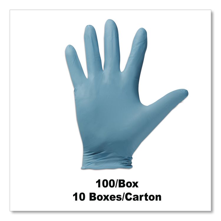 G10 Blue Nitrile Gloves, Powder-Free, Large, 6 mil Thick, 9.5" Long, Blue, 100/Box, 10 Boxes/Carton