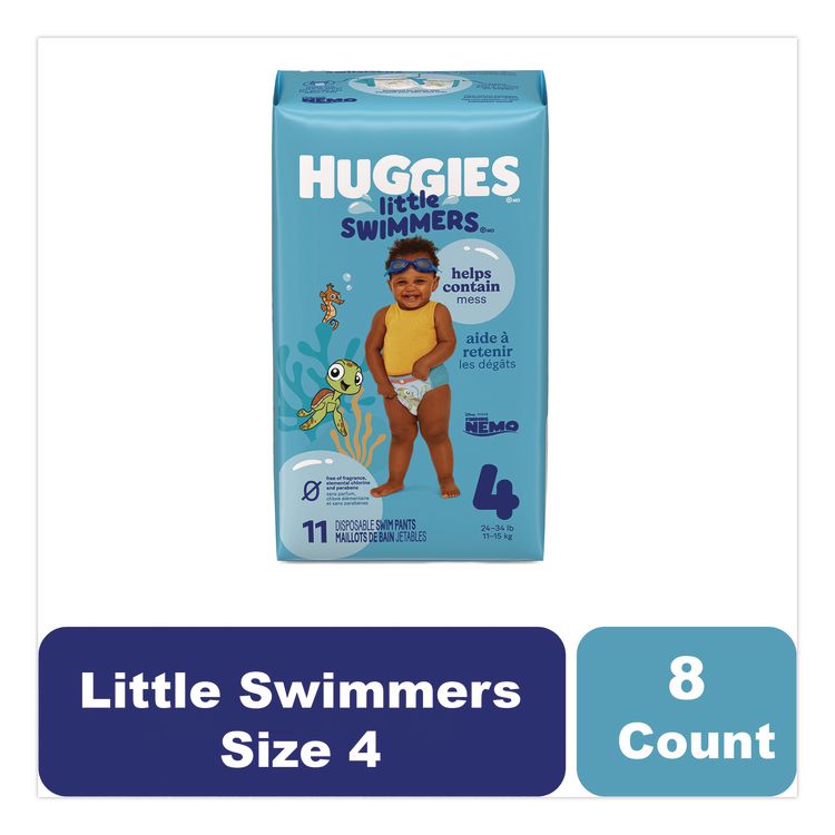 Little Swimmers, Size 4, 24 lbs to 34 lbs, 11/Pack, 8 Packs/Carton