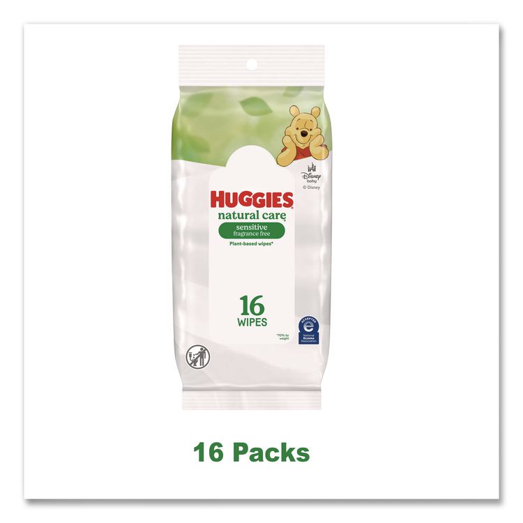 Natural Care Sensitive Baby Wipes, 6.6 x 6.86, Unscented, White, 16/Pack, 16 Packs/Carton
