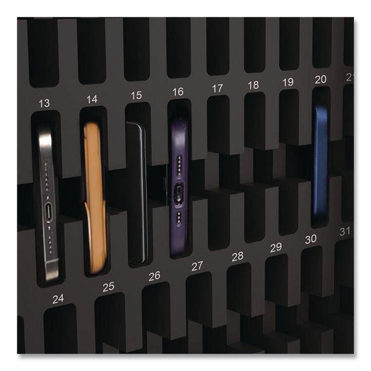 Cell Guard 30-Bay Cabinet for 32 Devices, 14.96 x 16.14 x 8.98, Black