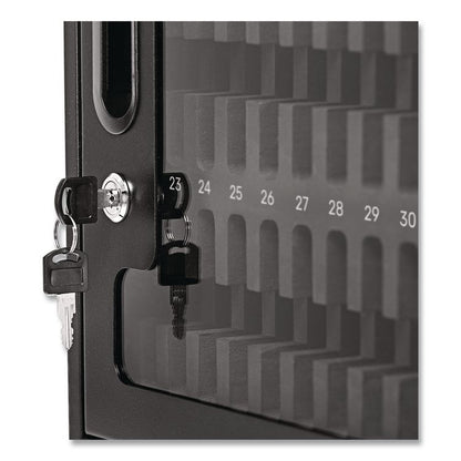 Cell Guard 30-Bay Cabinet for 32 Devices, 14.96 x 16.14 x 8.98, Black