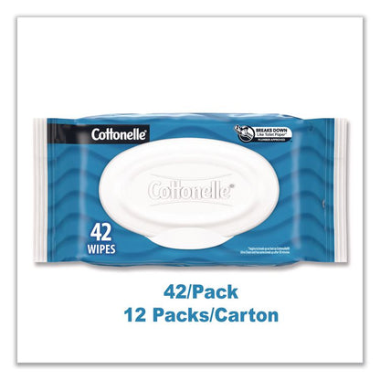 Fresh Care Flushable Cleansing Cloths, 1-Ply, 3.75 x 5.5, White, 42/Pack, 12 Packs/Carton