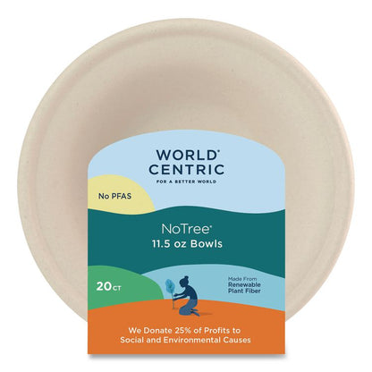 Fiber Bowls, 20 oz, 6 x 6 x 1.7, Natural, 20/Pack