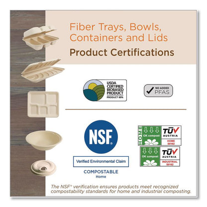 Fiber Bowls, 20 oz, 6 x 6 x 1.7, Natural, 20/Pack