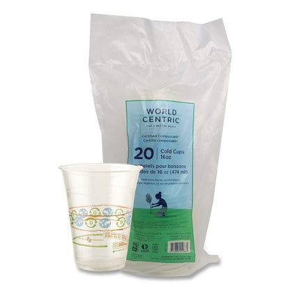 PLA Clear Cold Cups, 16 oz, 20/Pack