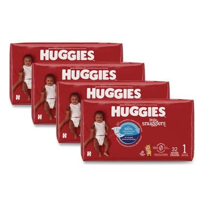 Little Snugglers Baby Diapers, Size 1, 8 lbs to 14 lbs, Disney Design, 32 Diapers/Pack, 4 Packs/Carton