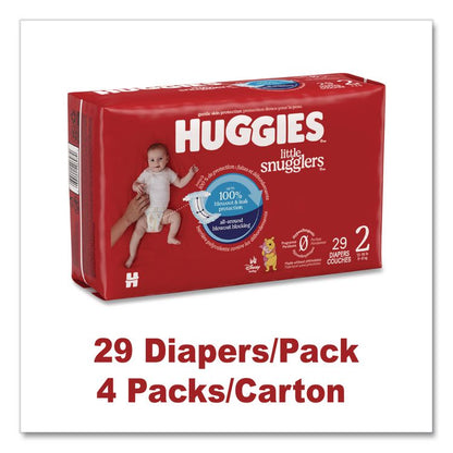 Little Snugglers Baby Diapers, Size 2, 12 lbs to 18 lbs, Disney Design, 29 Diapers/Pack, 4 Packs/Carton