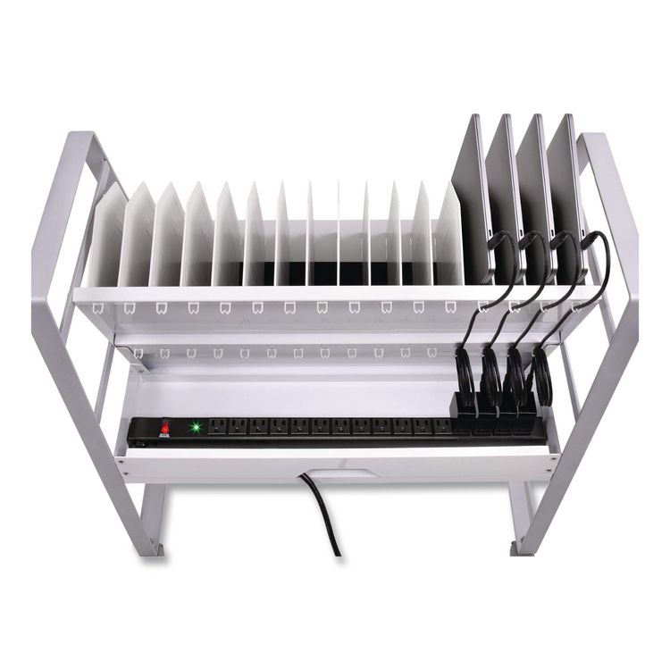 32 Tablet/Chromebook Open Charging Cart for 32 Devices, 27 x 14.75 x 39.75