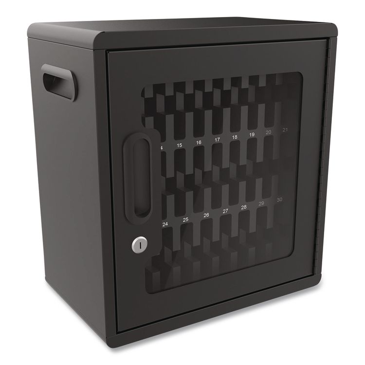 Cell Guard 32-Bay Wall-Mount Cabinet for 32 Devices, 14.96 x 16.14 x 8.98, Black