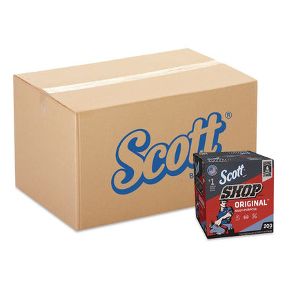 Shop Towels, POP-UP Box, 1-Ply, 9 x 12, Blue, 200/Box, 8 Boxes/Carton